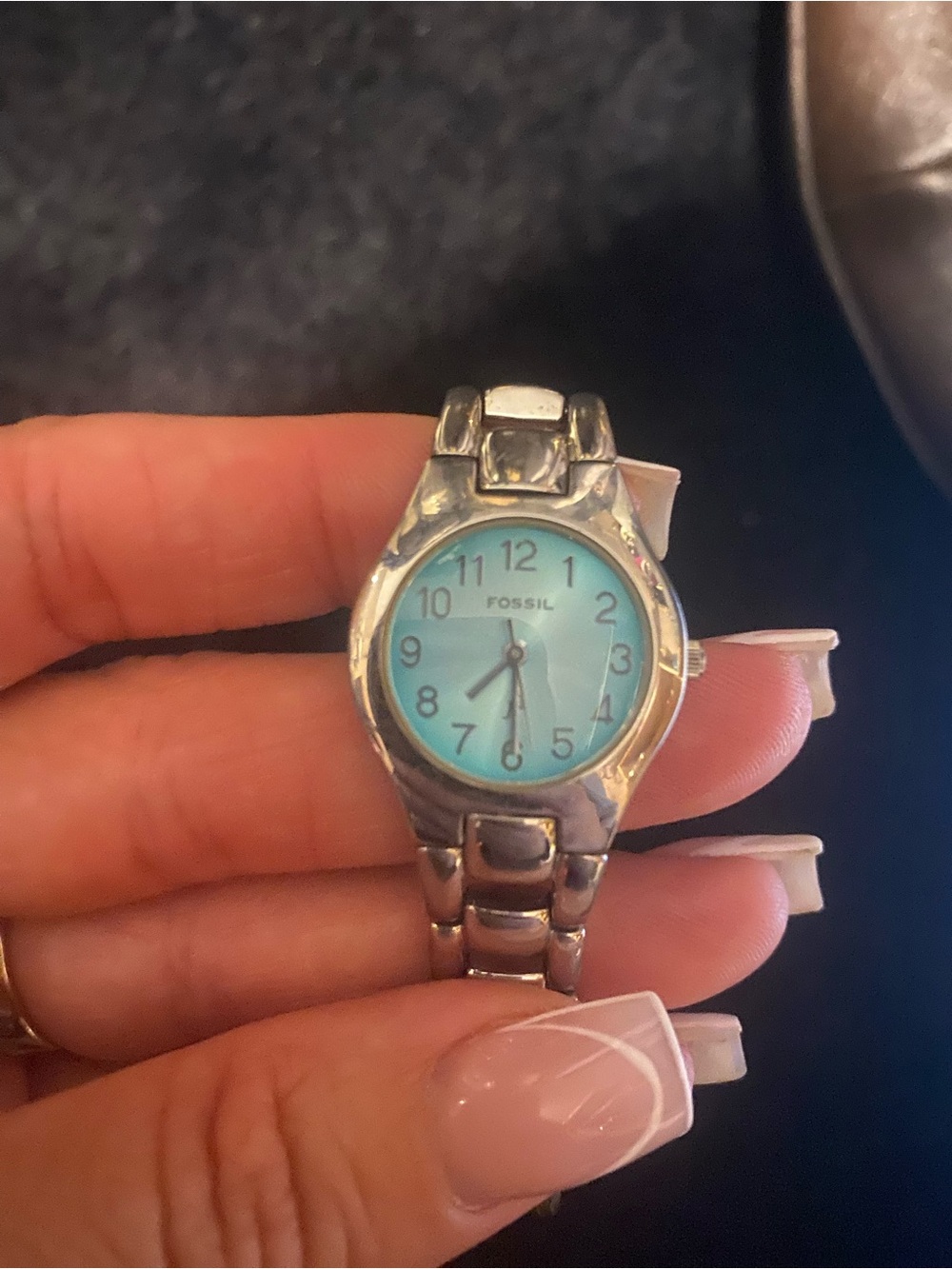 Fossil Stainless Steel Bracelet Watch with Teal Face
